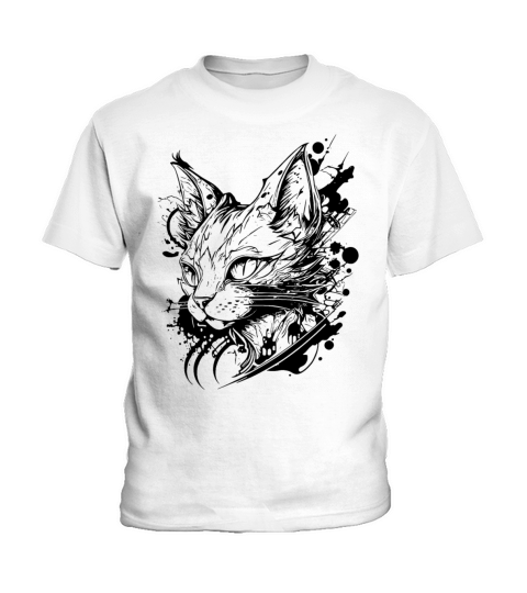 Space Cat In Vintage Tattoo Style Kids T-Shirt