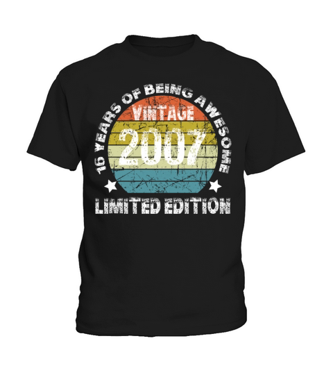 Vintage 2007 Limited Edition 16 Years Of Being Awe Kids T-Shirt