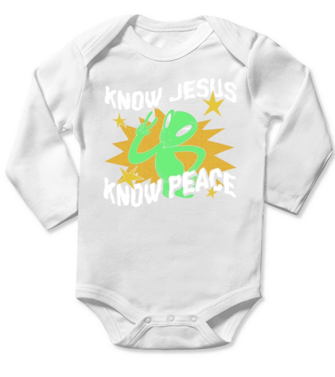 Christian Christianity Alien Jesus Long Sleeve Baby One-Piece