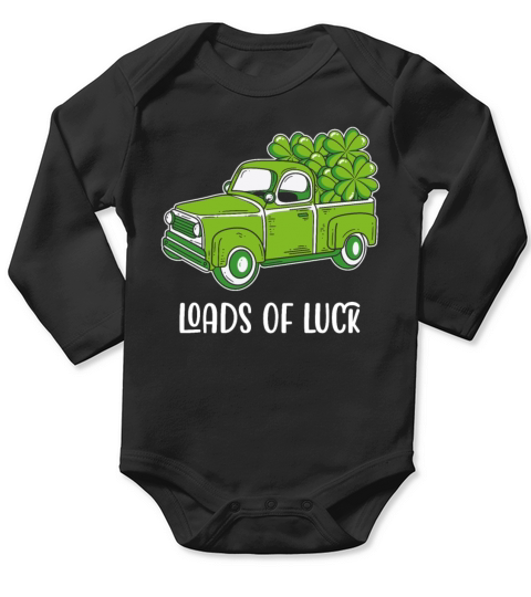 Loads Of Luck Vintage St Patricks Day Truck Long Sleeve Baby One-Piece