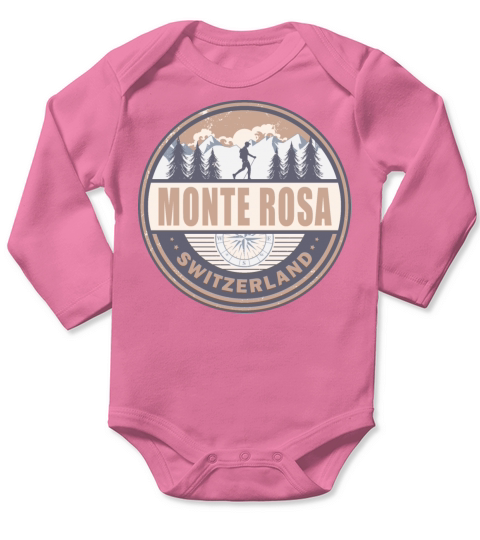 Monte Rosa Switzerland Swiss Alps Vintage Hiking Long Sleeve Baby One-Piece