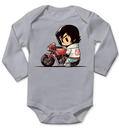 Motorcycle Boy Long Sleeve Baby One-Piece