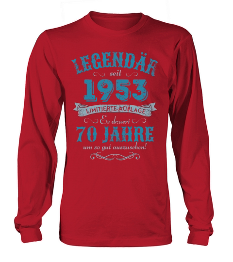 70th Birthday Vintage 1953 Long sleeved Unisex