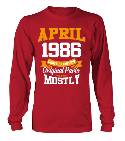 April 1986 Vintage Birthday Present Long sleeved Unisex