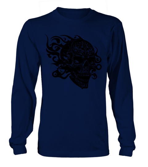 Vintage Burning Grinning Tattoo Skull Long sleeved Unisex