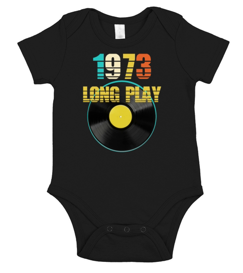 1973 Long Play Record Reto 50th Birthday Gift Short Sleeve Baby One-Piece
