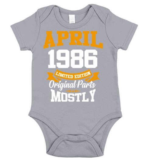 April 1986 Vintage Birthday Present Short Sleeve Baby One-Piece