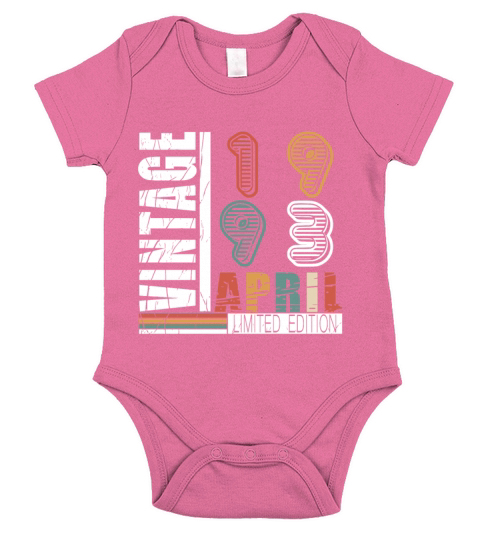 April 1993 vintage birthday gift Short Sleeve Baby One-Piece