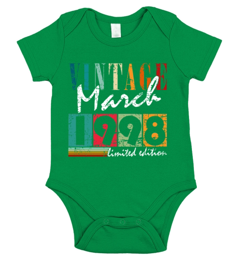 Birthday gift March 1998 Vintage Retro Short Sleeve Baby One-Piece