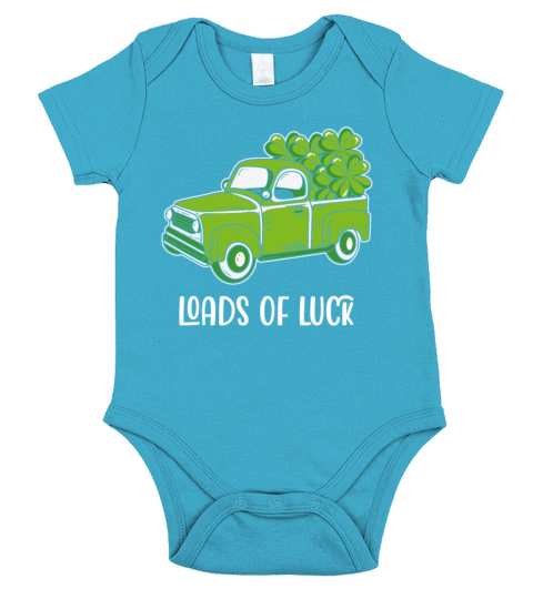 Loads Of Luck Vintage St Patricks Day Truck Short Sleeve Baby One-Piece