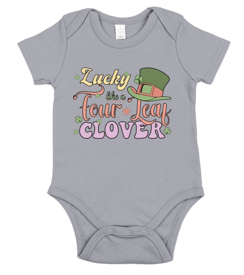 Lucky Like a Four Leak Clover Short Sleeve Baby One-Piece