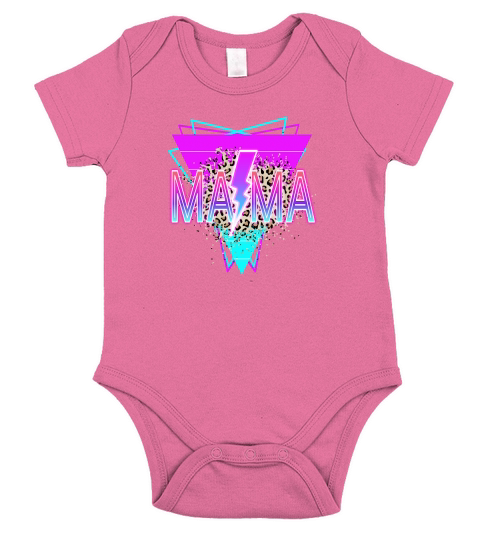 Mama Neon Lightning Bolt Short Sleeve Baby One-Piece