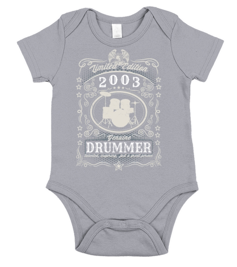 Vintage 2003 Drummer Birthday Gift Percussionist Short Sleeve Baby One-Piece