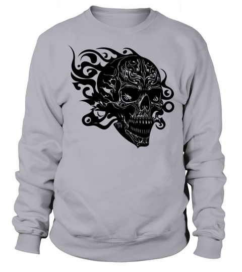 Vintage Burning Grinning Tattoo Skull Sweatshirt Unisex