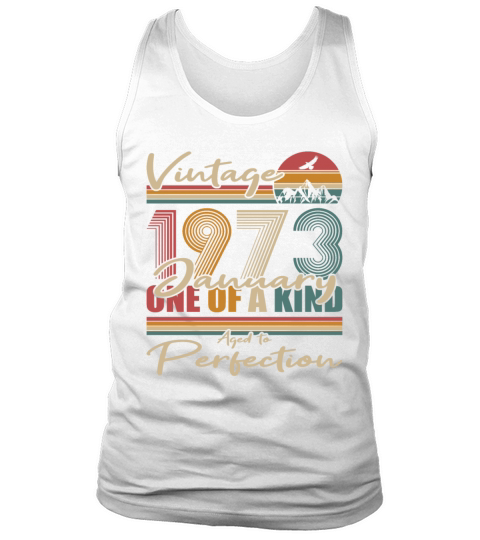 50th birthday january 1973 vintage 1973 Tank Top Unisex