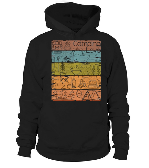 Campin Love lineart vintage light Hoodie Unisex
