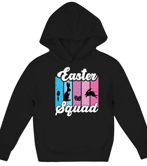 Easter Squad Retro Vintage Bunny Kids Hoodie