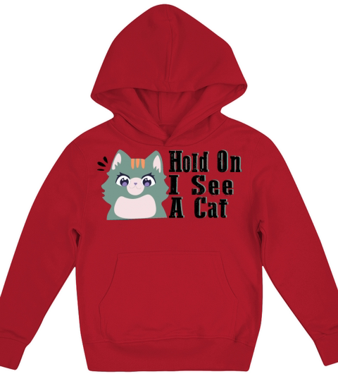 Hold On I See A Cat Vintage Cat Mom Kitten Kids Hoodie