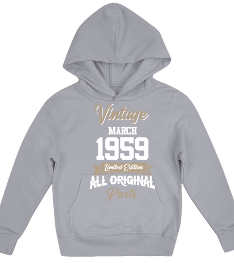 March 1959 Vintage Birthday Present Kids Hoodie