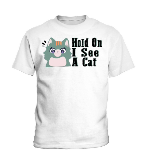 Hold On I See A Cat Vintage Cat Mom Kitten Kids T-Shirt