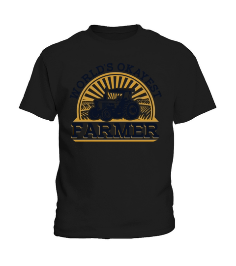 Worlds Okayest Farmer Rancher Agribusiness Farmer Kids T-Shirt