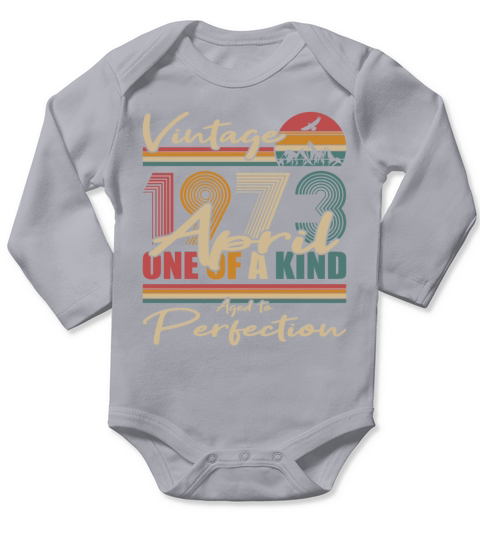 50th birthday april 1973 vintage 1973 Long Sleeve Baby One-Piece