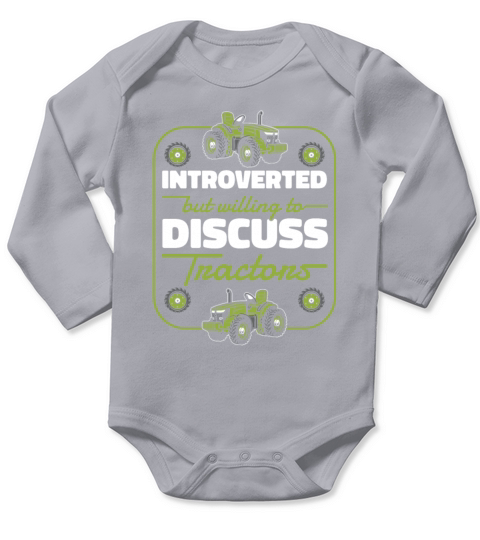 Introverted But Willing To Discuss Tractors Long Sleeve Baby One-Piece
