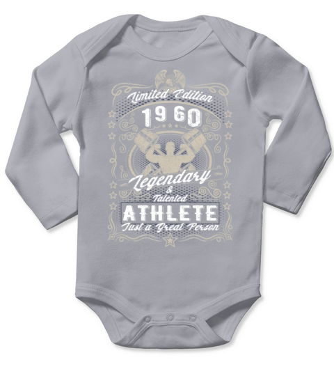Vintage 1960 Fitness Birthday Gift Sport Hobby Long Sleeve Baby One-Piece
