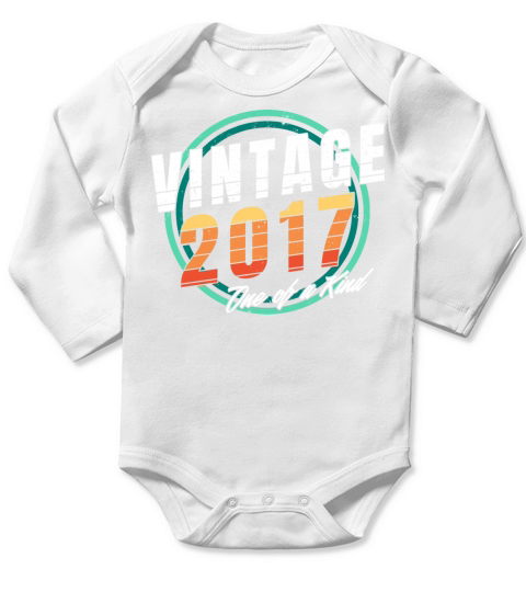 Vintage 2017 Shirt for Men Women 6 Year Old 6th Long Sleeve Baby One-Piece
