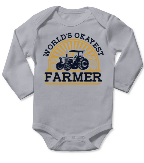 Worlds Okayest Farmer Rancher Agribusiness Farmer Long Sleeve Baby One-Piece