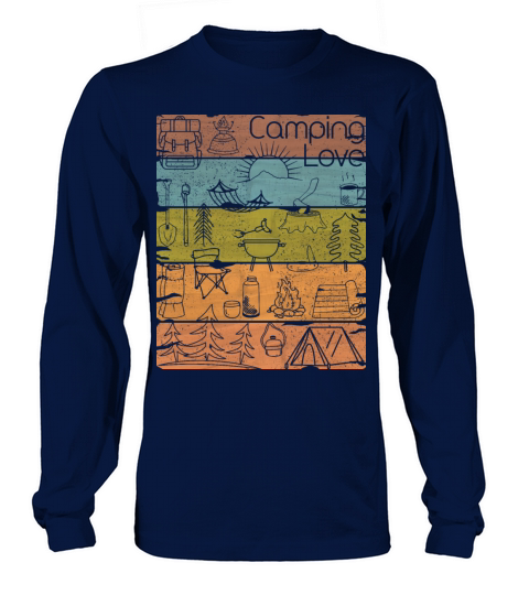 Campin Love lineart vintage light Long sleeved Unisex