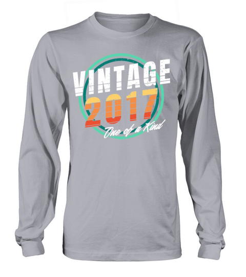 Vintage 2017 Shirt for Men Women 6 Year Old 6th Long sleeved Unisex