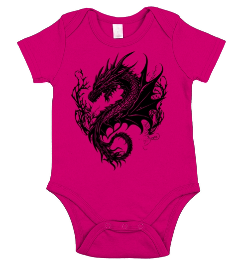 Fierce Vintager Dragon In Scale Dress Short Sleeve Baby One-Piece