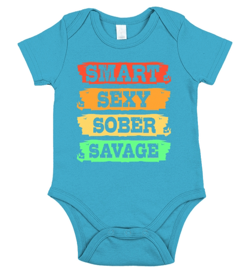Funny Addiction Warrior Smart Sexy Sober Savage Short Sleeve Baby One-Piece