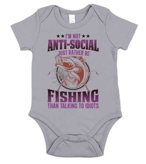 im not antisocial just rather be fishing Short Sleeve Baby One-Piece