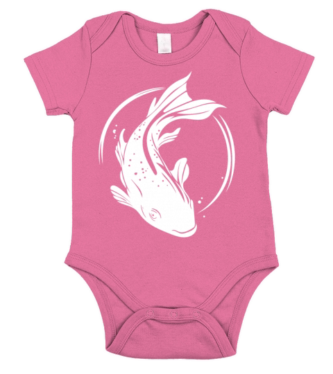 Koi Carp - Cute Vintage Carp Fish Short Sleeve Baby One-Piece