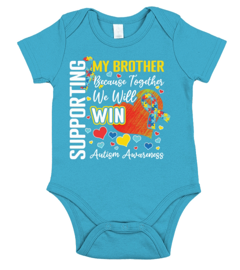 Supporting My Brother Autism Awareness Short Sleeve Baby One-Piece