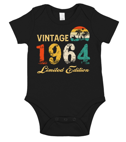 Vintage 1964 Limited Edition Born In 1964 Birthday Short Sleeve Baby One-Piece