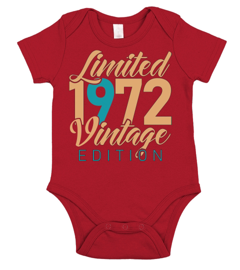 Vintage 1972 51th Birthday Fiftieth Gift Short Sleeve Baby One-Piece