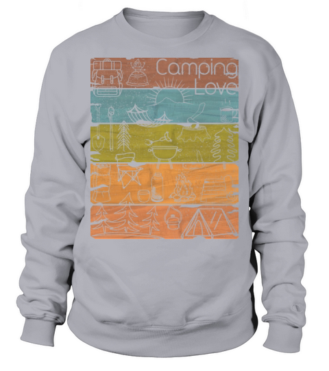 Campin Love lineart vintage light Sweatshirt Unisex