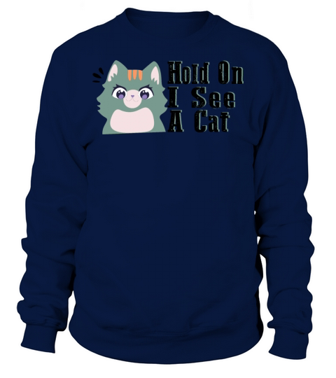 Hold On I See A Cat Vintage Cat Mom Kitten Sweatshirt Unisex