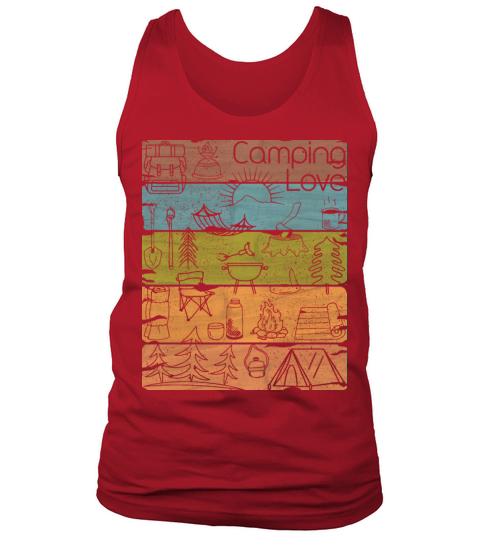 Campin Love lineart vintage light Tank Top Unisex
