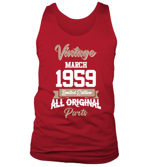 March 1959 Vintage Birthday Present Tank Top Unisex