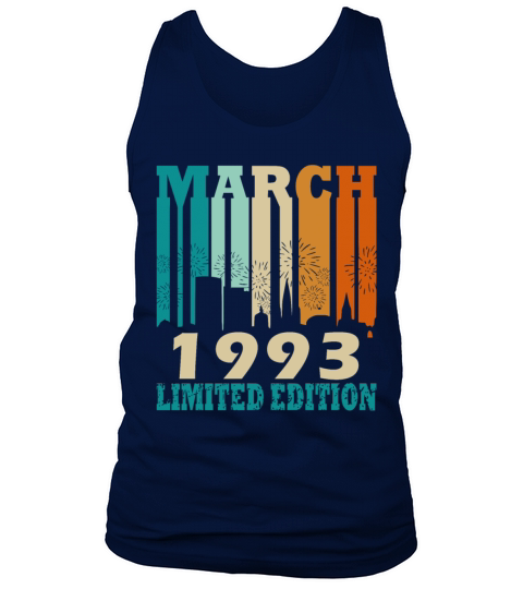 Vintage born March 1993 Birthday March 1993 Tank Top Unisex