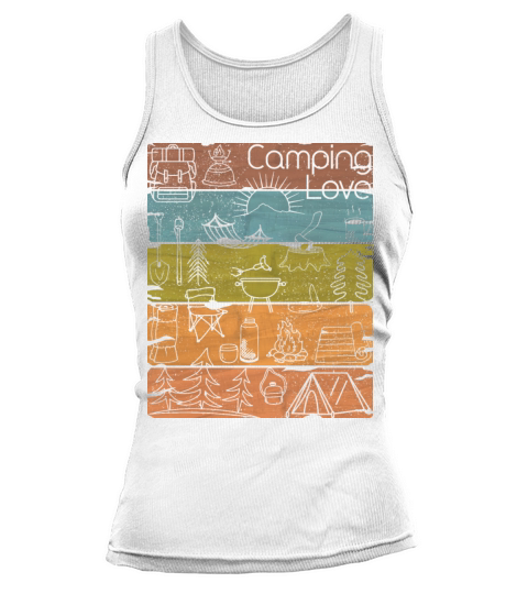 Campin Love lineart vintage light Tank top Woman