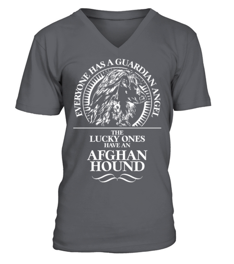 Proud Afghan Hound Guardian Angel dog quote V-Neck T-shirt