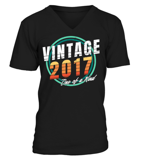 Vintage 2017 Shirt for Men Women 6 Year Old 6th V-Neck T-shirt