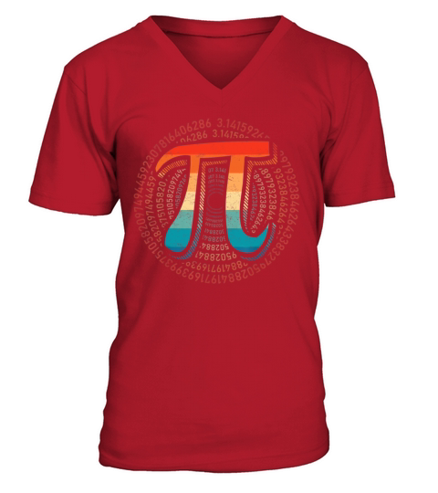 Vintage Pi Day Funny Pi Mathematic Math V-Neck T-shirt