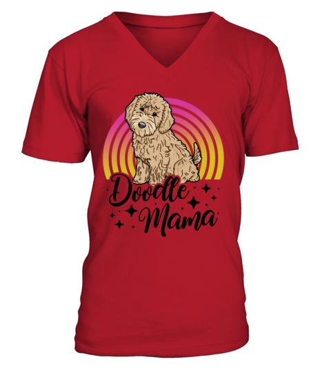 Womens Doodle Mama Labradoodle Goldendoodle V-Neck T-shirt