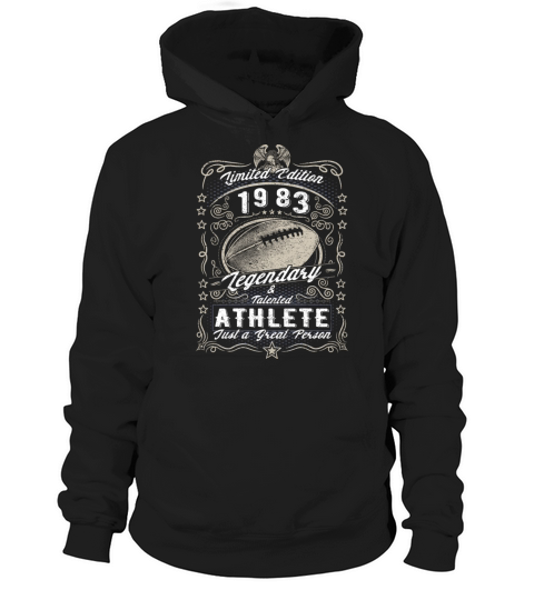 Vintage 1983 Football Birthday Gift Sport Hobby Hoodie Unisex